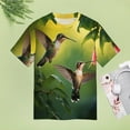 thumbnail image 4 of Flower Hummingbird Women's T-Shirt Short Sleeve T Shirts Tops Tee Ladies Loose T, 4 of 6
