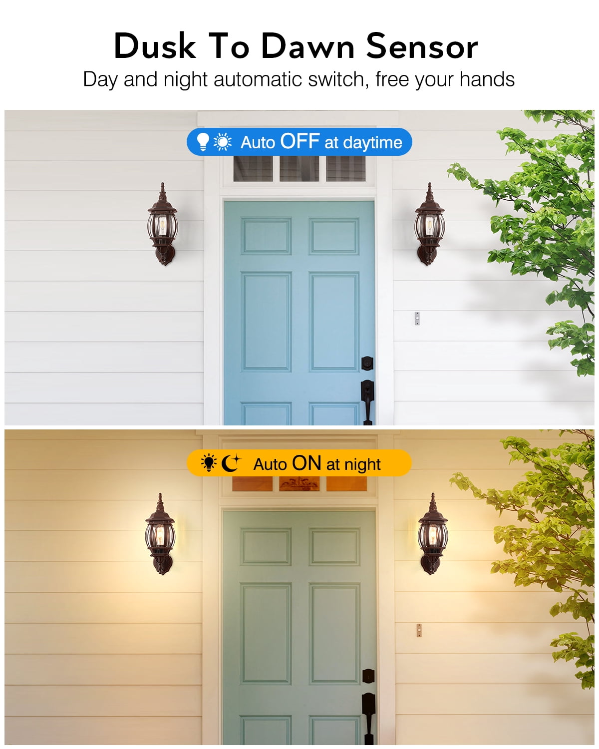 VIANIS Outdoor Wall Lantern, Dusk to Dawn Porch Lights, Outside Lighting Fixtures for House, Oil Rubbed Bronze Exterior Garage Light Fixtures Wall Mount, Anti Rust Outdoor Wall Sconce Lamp for Patio