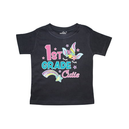 

Inktastic 1st Grade Cutie with Unicorn and Shooting Star Gift Toddler Toddler Girl T-Shirt