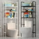 thumbnail image 1 of Estante de almacenamiento sobre el inodoro blanco | Organizador de baño, estanterías de 3 niveles | Acero inoxidable y plástico, impermeable, 60" x 18" | Ahorro de espacio, estable | Contiene, 1 of 9