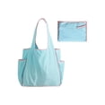 thumbnail image 2 of Color Blocked Large Capacity Folding Shopping Bag Waterproof And Waterproof Cup Shoulder Bag Portable Storage Bag, 2 of 6