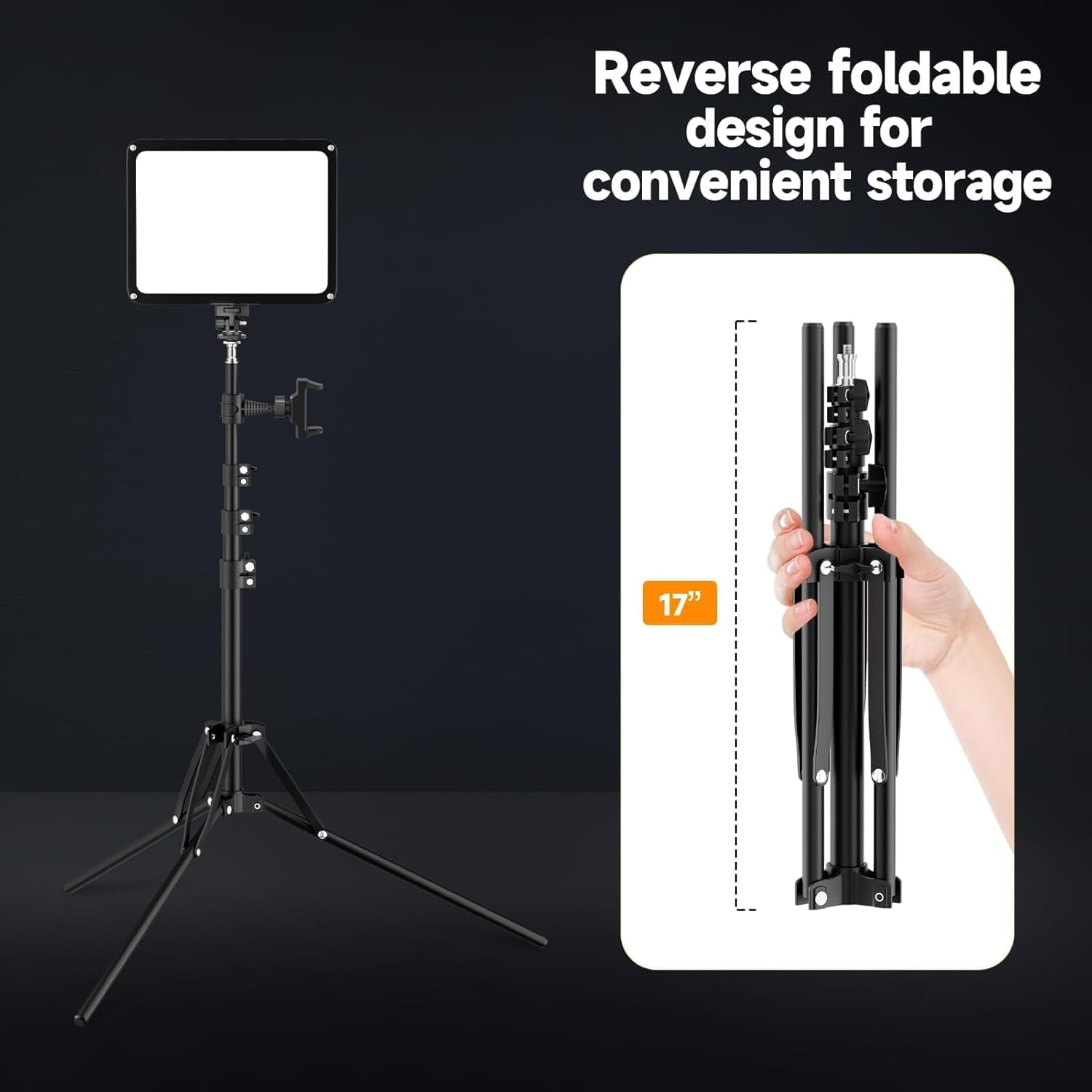 EMART LED Photo Light Kit 2 Pack, Studio Light with 60'' Tripod & Phone Holde, Upgrade 2800-7000K Dimmable for Video Recording