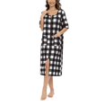 thumbnail image 2 of Valcatch Women's Zipper Robes Half Sleeve Below the Knee Lightweight Plaid Loungewear with Pockets S-2XL, 2 of 6