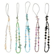 NUOLUX 5pcs Mobile Phone Lanyards Diy Beaded Phone Charms Phone Ropes Phone Supplies