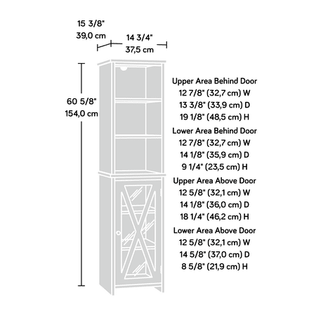 Sauder - Cottage Road Bathroom Linen Tower - White