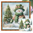 thumbnail image 1 of (szx2627) Hilo Algodón Ecológico Bordado 11CT 3 Hebras Impresión 40*40cm Lindo Muñeco Nieve Kit Serie Dibujos Animados Punto Cruz, 1 of 9