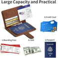 thumbnail image 5 of Passport Holders, Personalized Engraved Name Anti-lost Passport Card, RFID Blocking Credit Card Holder, PU Leather Passport Holders for Travel with Magnetic Buckle, Brown, 5 of 8