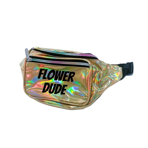 Flower Dude Gold Holographic Metallic Fanny Pack