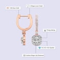 thumbnail image 2 of Diamond Dangle Earring | 6 Carat IGI Certified Cushion Shape Lab Grown Diamond Dangle | 14K in Rose Gold | Lyra Halo Lab Diamond Earrings | Prong Setting | FG-VS1-VS2 Quality | Friendly Diamonds, 2 of 6