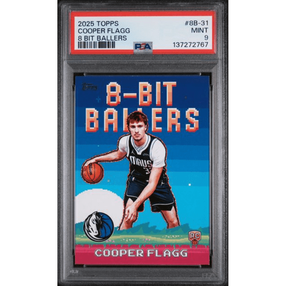 Graded 2025 Topps Cooper Flagg #8B-31 8 Bit Ballers Rookie RC Basketball Card PSA 9 Mint