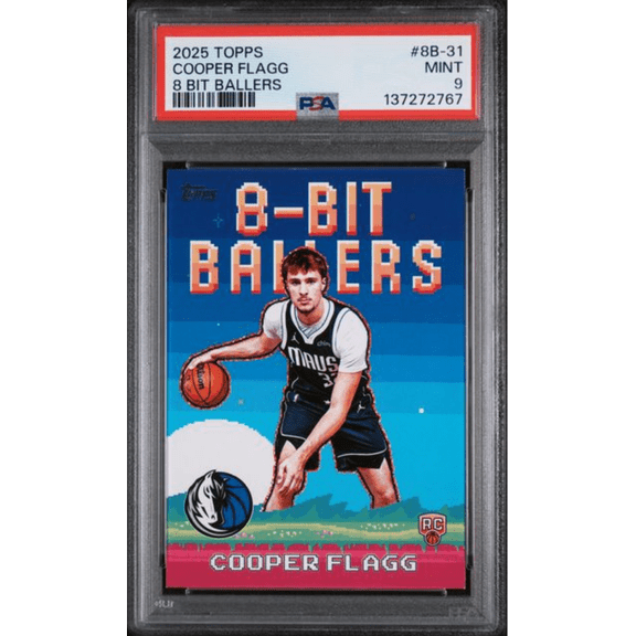 Graded 2025 Topps Cooper Flagg #8B-31 8 Bit Ballers Rookie RC Basketball Card PSA 9 Mint
