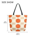 thumbnail image 5 of FORMRS Womens Canvas Tote Bag with Zipper Inner Pocket Shoulder Handbag, Orange Geometric Circles, 5 of 7