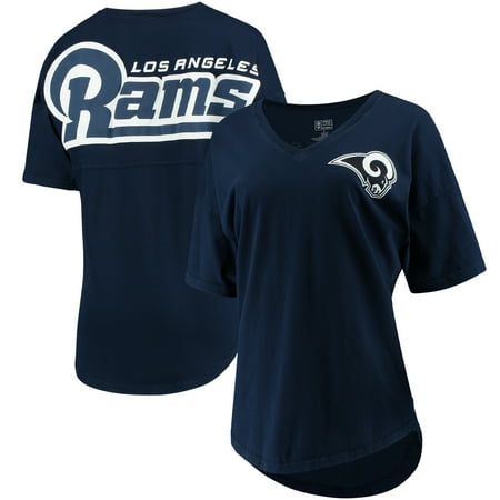 Los Angeles Rams NFL Pro Line by Fanatics Branded Women's Spirit Jersey Goal Line V-Neck T-Shirt - (Best Ram For P8z68 V Pro)