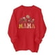 thumbnail image 5 of Penkiiy Mujeres de manga larga Mama Sudaderas de cuello redondo Suéter suelto blusa ligera Tops M Rojo, 5 of 7