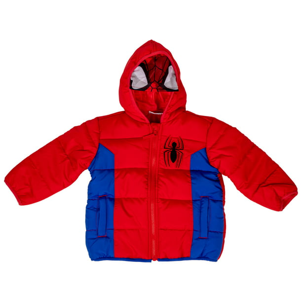 Spider Man Costume Puffy Kids Jacket, Spider Man Toddler Winter Coat