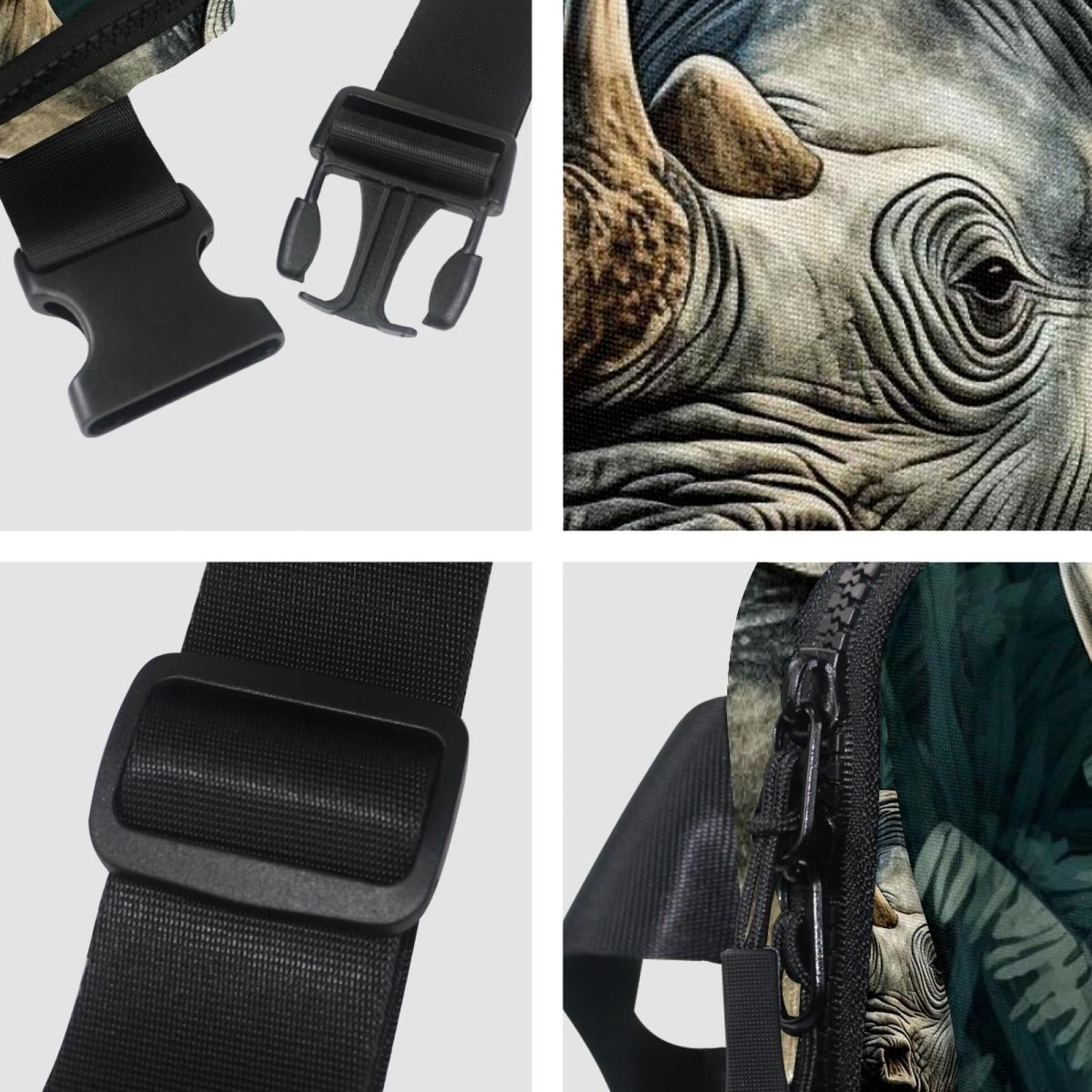 Rhinoceros Versatile Lightweight Adjustable Crossbody Bag with Extension Strap - Unisex Waist Bag Fanny Pack