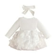 thumbnail image 5 of Hessimy Baby Infant Girl Cotton Bodysuits, Daddys Princess Tutu baby winter clothes rompers dress (White,6-12 Months), 5 of 8