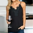 thumbnail image 3 of Womens Top Clearance Women Fashion Solid Color Lace V-neck Camisole Vest Tank Top, 3 of 5