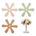 thumbnail image 1 of Juego de 3 posaplatos de silicona para platos calientes, set de posaplatos en forma de árbol con soporte para ollas calientes (Blanco/Verde/Marrón), 1 of 6