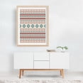 thumbnail image 3 of Aztec Mixed Motif Pattern Teal Red Cream - Digital Art Geometric Pattern Boho Abstract Minimalist Unframed Wall Art Print 18 x 24 inches, 3 of 4