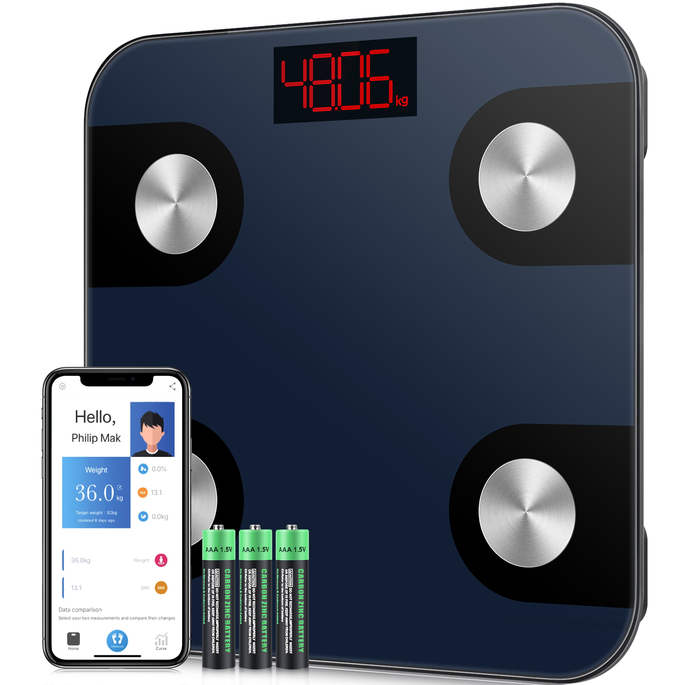 Wireless Digital Body Fat Scale Bathroom Monitor Weight Tracker BMI Water180kg 