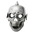 thumbnail image 1 of Polished Skull Headlight, White Light & Bracket For Custom Chopper Universal, 1 of 5