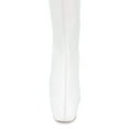 thumbnail image 2 of YDN Women Square Toe Knee High Boots Side Zipper Chunky Low Heels All Weather Stylish Daily Wear Shoes Size 14 White, 2 of 4