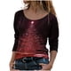 thumbnail image 1 of Tops de Otoño Para Mujer Tops Con Estampado Navideño Blusa de Jersey de Árbol Con Cuello Redondo de Manga Larga A La Moda Odeerbi  ODB179166, 1 of 5