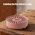 thumbnail image 4 of SPOORYYO Fireproof Mosquito Coil Holder with Lid, Hollow Ventilated Cover, Round Safety Design, Indoor Outdoor Ash Guard, Durable Iron Box, 4 of 6