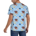 thumbnail image 2 of Zufioo Sea Turtle Print Men's Baseball Short Sleeve, Moisture Wicking Button-Down Hip Hop Tee-Small, 2 of 7