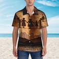 thumbnail image 2 of Vsdgher Vintage Family History Book Print Men's Hawaiian Shirts Button Down Tropical Holiday Beach Shirts Vacation Clothes,Small, 2 of 7