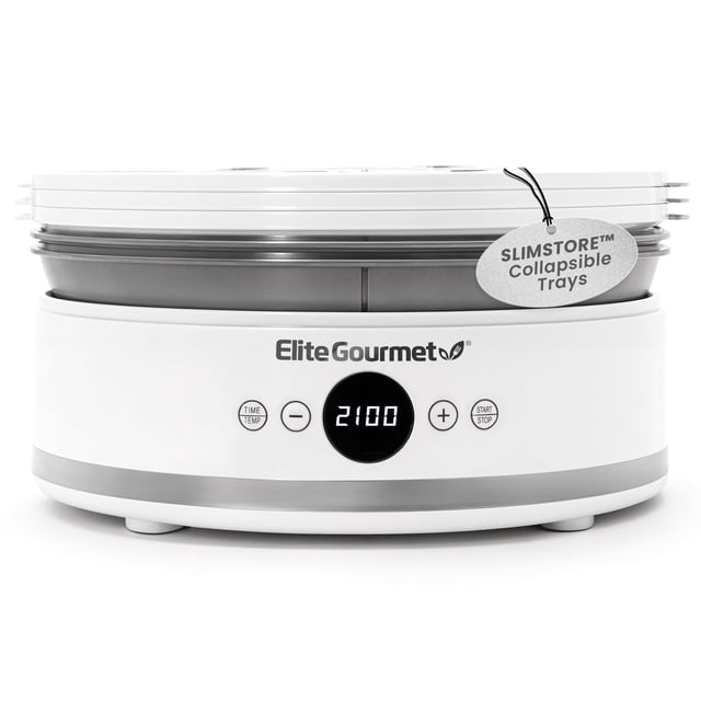 Deshidratador de Alimentos Elite Gourmet EFD329WD con 5 Bandejas Blanco