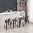 thumbnail image 4 of Andeworld 30" Low Back Metal Counter Stool Height Bar Stools [Set of 4] Barstools, Bronze, 4 of 8