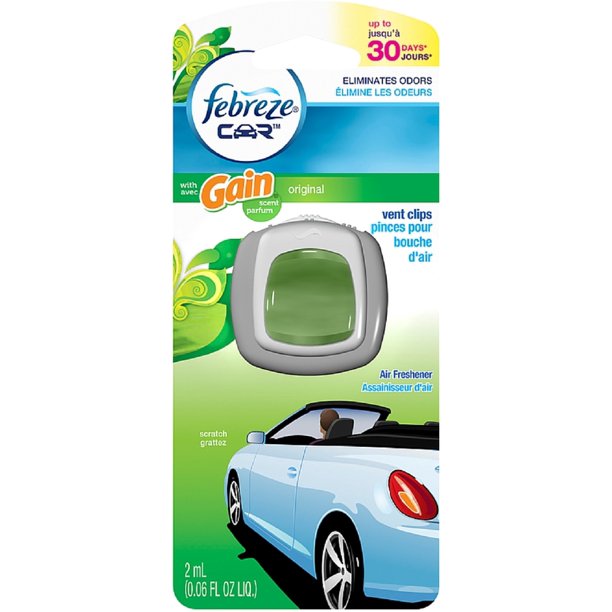 Febreze Car Vent Clip Air Freshener, Gain Original Scent 1 ea (Pack of