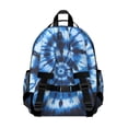thumbnail image 3 of Blue White Tie Dye Spiral Pattern Backpack for School,Cute School Bag,Schoolbag with Adjustable Shoulder Straps & Padded Back,15.25"x11.5"x5.25", 3 of 5