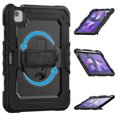 thumbnail image 7 of Case for iPad Air 5th Generation / iPad Air 4th Generation 10.9 inch with Screen Protector, 360 Degree Rotating Kickstand Hand Strap Shockproof Cover with Shoulder Strap, Black, 7 of 7