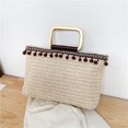 thumbnail image 6 of Summer Fashion Straw Woven Vintage Women Handbag Casual Capacity Ladies Beach Vacation Shopping Tote Bag A, 6 of 6