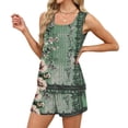 thumbnail image 5 of UDAUDU Women 2 Piece Outfits Sets Summer Floral Print Sleeveless Tank Tops and Shorts Beach Travel Casual Loungewear Red 3XL, 5 of 8