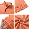 thumbnail image 6 of Dresfit Polo Pullover Mens Stand Collar Zipper Quarter Zip T Shirts Summer 2026 Short Sleeve Big and Tall Cotton Golf Shirt Lightweight Loose Tennis Tops Orange 2XL, 6 of 7