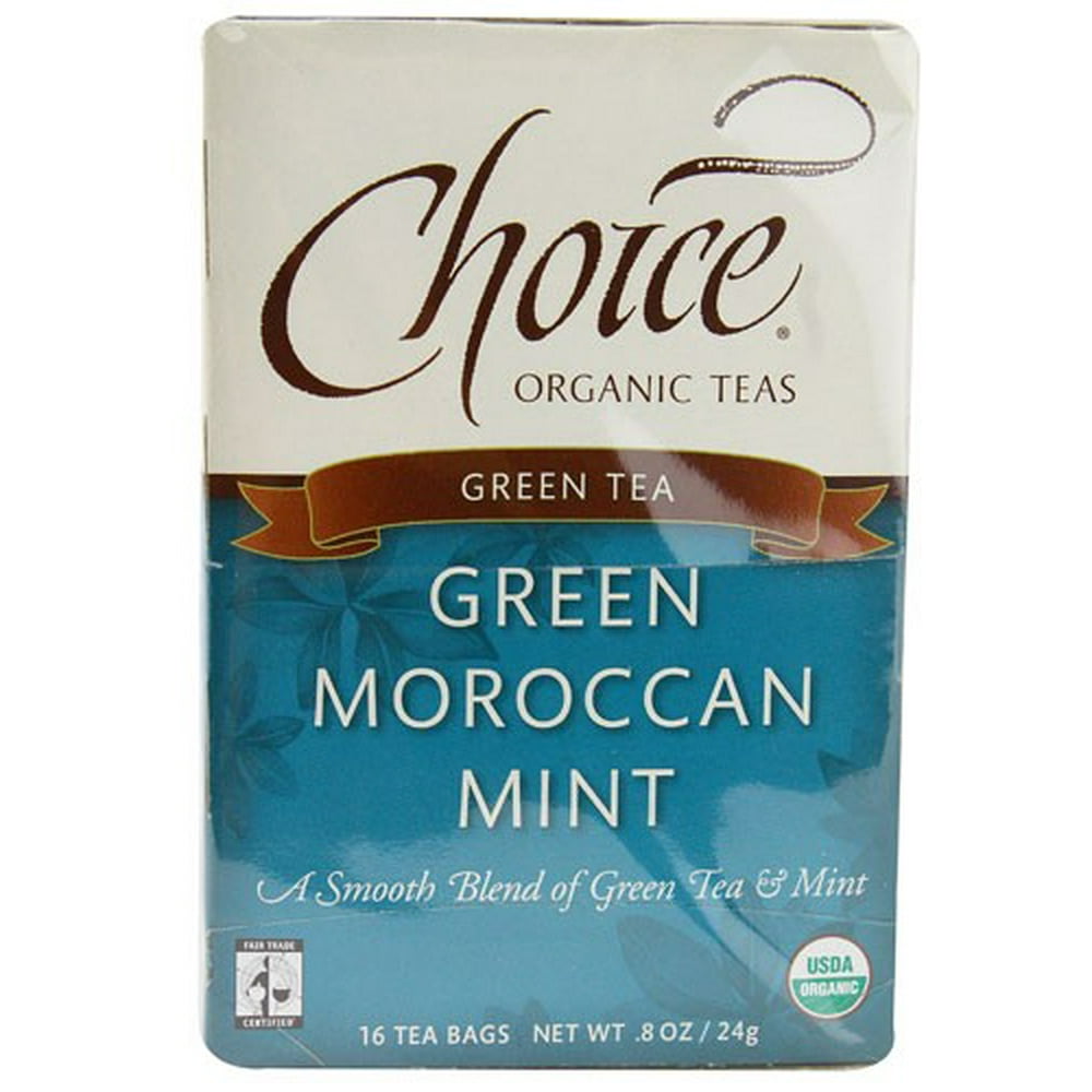 Green Moroccan Mint Choice Organic Teas 16 Bag Walmart