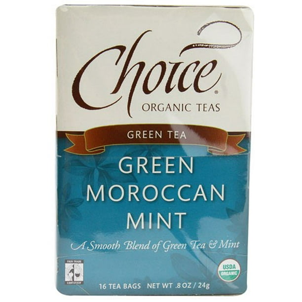 Green Moroccan Mint Choice Organic Teas 16 Bag Walmart