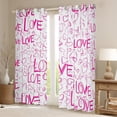 thumbnail image 2 of Valentine's Day Theme Curtains ,Pink Love Hearts Hand Graffiti Window Drapes Bedroom,Romantic Princess Style Window Treatment Block 30%-50% Light 2 Panels,42Wx90L, 2 of 6