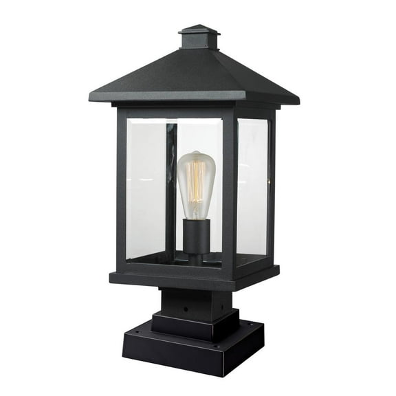 1 Light Outdoor Post Mount Lantern In Period Inspired Style 12.5 Inches Wide By 114.25 Inches High Z-Lite 569Phm-519P-Bk
