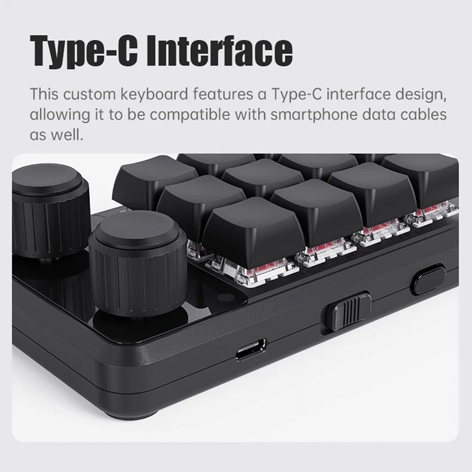 Programming Macro Custom Wired Keyboard RGB 12 Key Copy Paste Button Mini Gaming Keypad Hotswap Macropad White