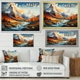 thumbnail image 4 of Designart "Orange Teal Mountains Majestic Peaks composition II" Landscapes Floater Framed Wall Decor, 4 of 7