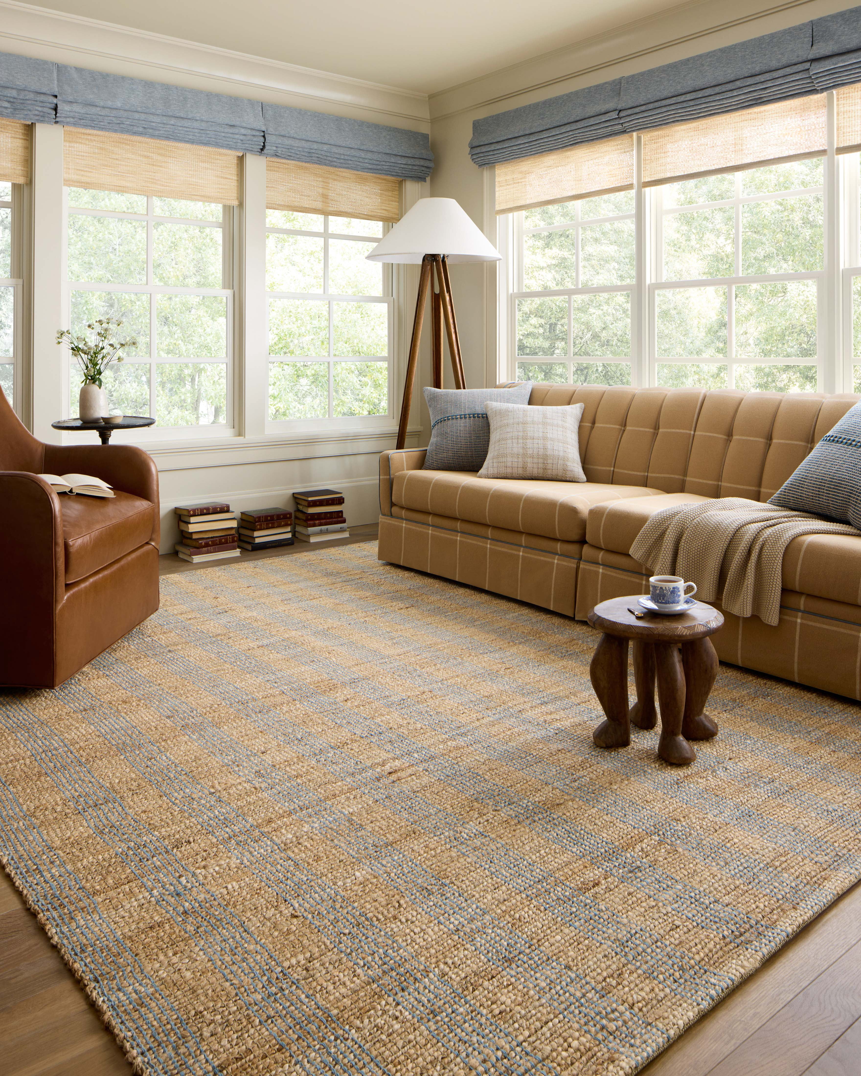 Chris Loves Julia x Loloi Judy Natural / Sky 8'-6" x 11'-6" Area Rug
