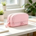 thumbnail image 1 of Rewenti Back to School Large Capacity 4-Layer Pencil Case Solid Color Uncomplicated Multifunctional Stationery Bag for Students, 1 of 6