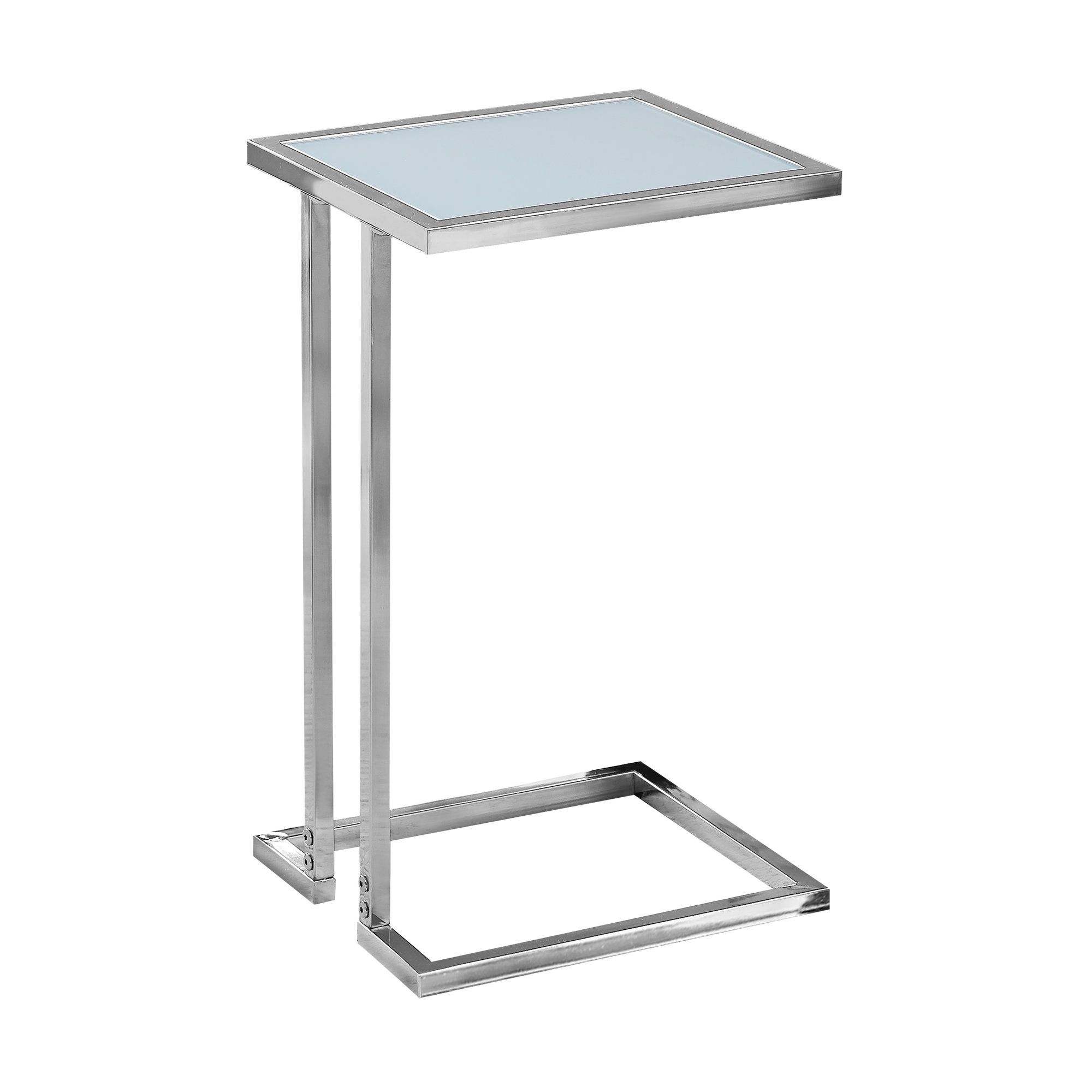 23.25" White Contemporary Rectangular Accent Table with Frosted