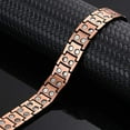 thumbnail image 5 of Mens Magnetic Bracelet Titanium Steel Magnetic Bracelet with Double Row (Black&Rose Gold), 5 of 8