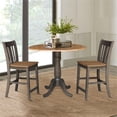 thumbnail image 2 of 42 in Round Drop Leaf Counter Height Table with 2 Stools in Hickory/Washed Coal, 2 of 10